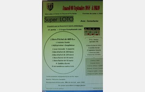 Super LOTO  Samedi 06 Septembre 2014 à 20H30