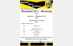 Agenda Sportif du 17/18 Octobre 2015