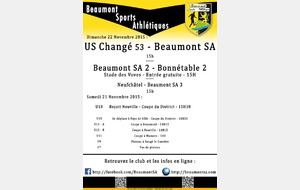 Agenda Sportif du 21-22 Novembre 2015