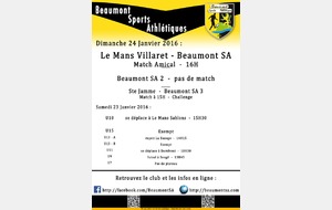 Agenda Sportif du 23/24 Janvier 2016