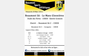 Agenda Sportif    19/20 Mars 2016