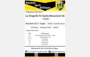 Agenda Sportif     2/3 Avril 2016