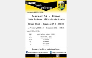 Agenda Sportif :    14-15 Mai 2016