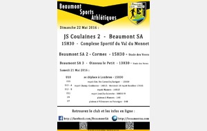 Agenda Sportif    21-22 Mai 2016