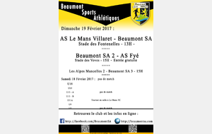 Agenda Sportif : 18/19 Février 2017