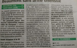 Résumé du match Beaumont SA - US St Berthevin
