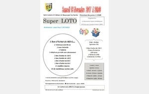 Super Loto du Beaumont SA - Samedi 18 Novembre 2017