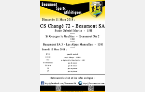 Agenda Sportif  :  10/11 Mars 2018