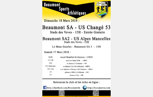 Agenda Sportif  :  17/18 Mars 2018