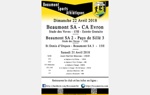 Agenda Sportif  :  21/22 Avril 2018