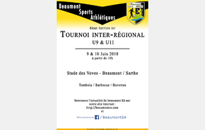 6ème Tournoi Inter-Régional U9/U11 : 9/10 Juin 2018