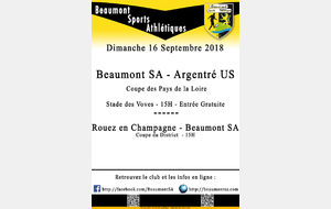 Agenda Sportif  :  15/16 Septembre 2018