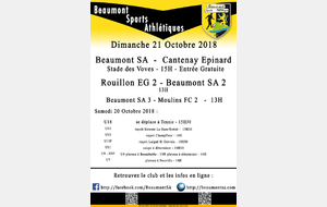 Agenda Sportif  :  20/21 Octobre 2018