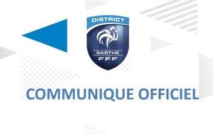 Communiqué Officiel du District de la Sarthe