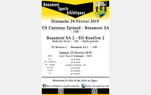 Agenda Sportif  :  23/24 Février 2019