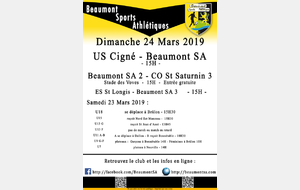 Agenda Sportif : 23/24 Mars 2019