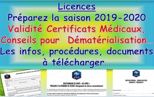URGENT Licences jeunes et séniors 2019/2020