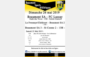 Agenda Sportif  :  25/26 Mai 2019
