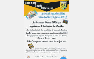 Tournoi des Familles : Dimanche 16 Juin 2019