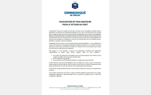 Communiqué FFF/ Vaccination et Pass Sanitaire