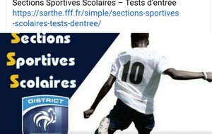 Dossier d'inscription et test d'entrée pour la section sportive du Joncheray à Beaumont sur Sarthe ⚽️⚽️⚽️