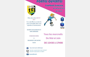 Portes ouvertes au football féminin tous les mercredis de mai et juin au stade des Voves.