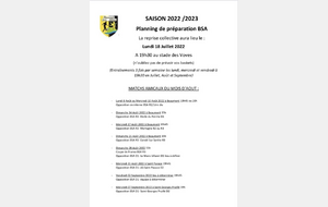 Planning de préparation collective et individuelle 