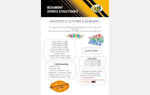 Loto organisé par le Beaumont Sports Athlétiques 