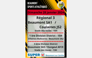 Modification de l’ Agenda Sportif du Beaumont SA