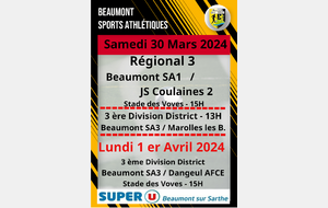 Agenda Sportif du Beaumont SA