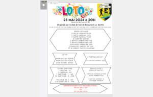 Prochain loto du BSA samedi 25 mai 2024 à 20H