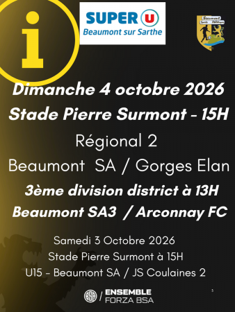 Agenda Sportif du Beaumont SA