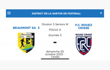 Équipe C reçoit Rouez Crissé à 13H dimanche