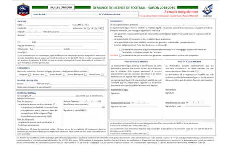 Tarifs licences 2015-2016