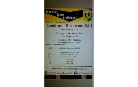 Matchs du 12/13 Septembre 2015