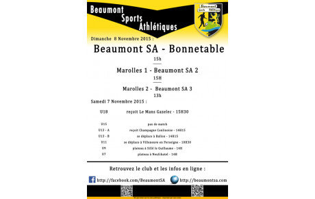 Agenda Sportif du 7/8 Novembre 2015