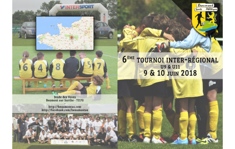 6ème Tournoi Inter-Régional U9/U11 : 9/10 Juin 2018