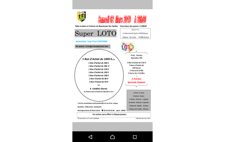 Super Loto : Samedi 2 Mars 2019