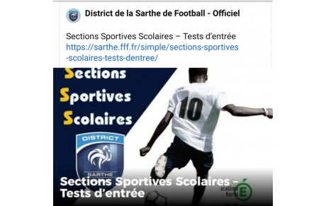 Dossier d'inscription et test d'entrée pour la section sportive du Joncheray à Beaumont sur Sarthe ⚽️⚽️⚽️