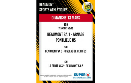 Agenda Sportif du Beaumont SA