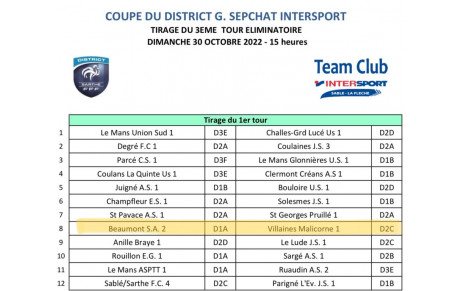 3 ème tour de la coupe du district 