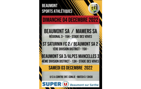 Agenda Sportif du Beaumont SA