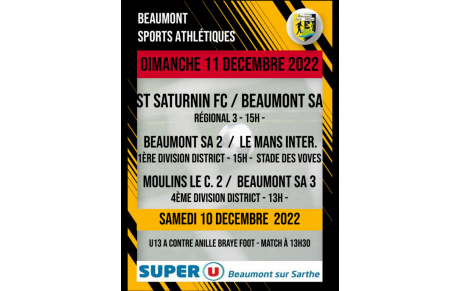 Agenda Sportif du Beaumont SA