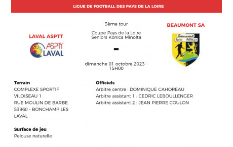 2 ème tour Coupe Pays de la Loire 