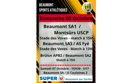 Agenda Sportif du Beaumont SA