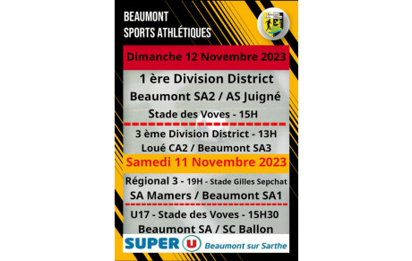 Agenda Sportif du Beaumont SA