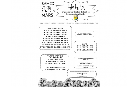 Prochain loto du Beaumont SA