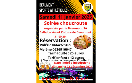 Soirée choucroute du Beaumont SA