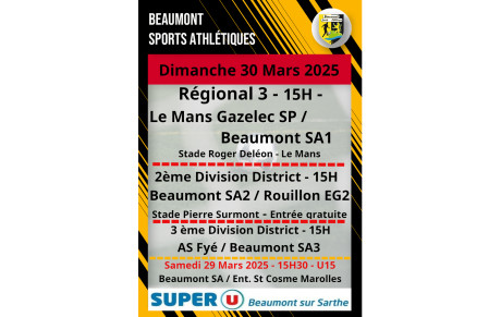 Agenda sportif du Beaumont SA 