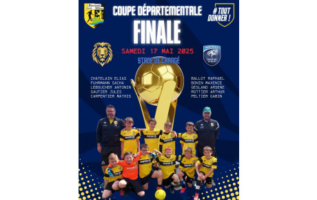 Finale de la coupe départementale U11 de 9H à 17H samedi 17 mai 2025 à Changé.